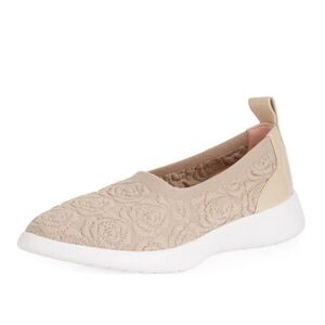 Taryn Rose Beige Destiny Knit Comfort Slip-On Flat Shoes Size 11B